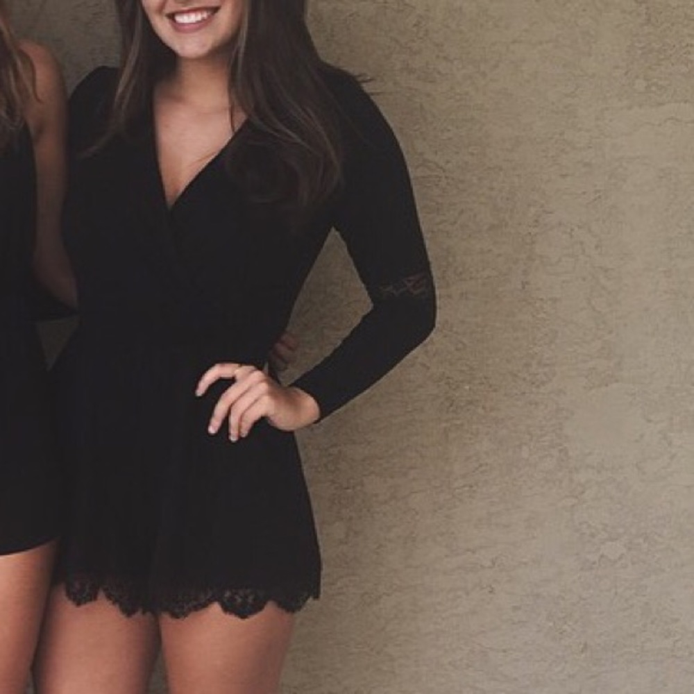 Black lace romper